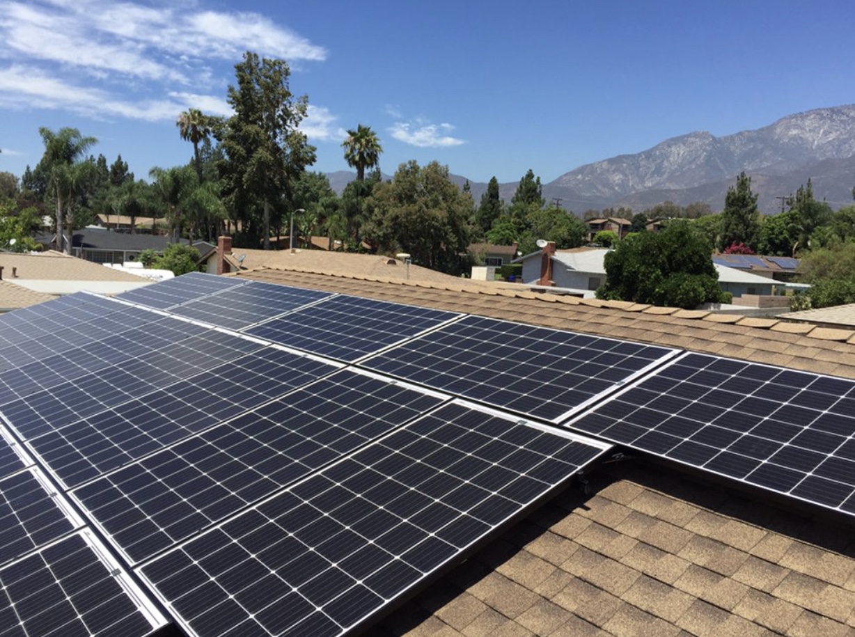 Solar panels on the roof of a building